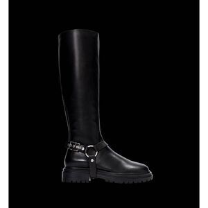 BARED FOOTWEAR HILLSTAR KNEE HIGH BOOTS BLACK LEATHER WOMENS EU 34 US 4 4.5 NEW